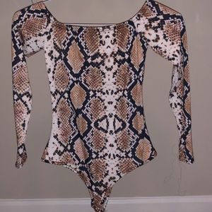 Snake print bodysuit